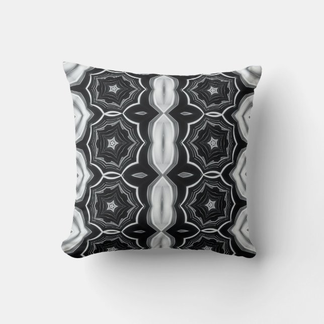 geometrischer Stern für die Kissen in Schwarz und  (Vorderseite)