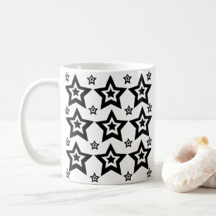 Geometrischer Stern Schwarz-Weiß-Geometrischer Ste Kaffeetasse