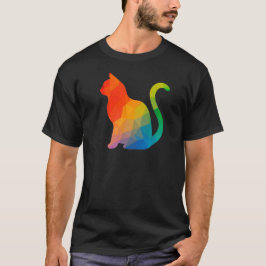 Geometrischer T - Shirt für Katzen - dunkel