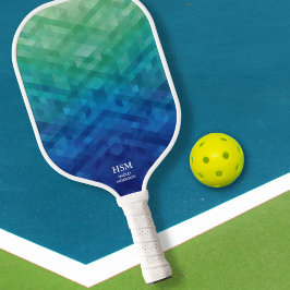Geometrischer Text für ein Monogramm Pickleball Schläger