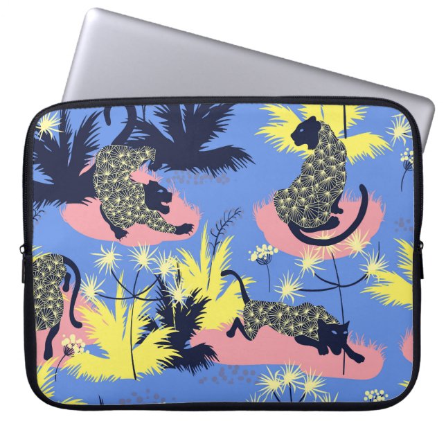 Geometrischer Tiger, Leopard: Kindermuster. Laptopschutzhülle (Vorderseite)
