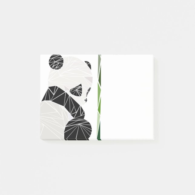 Geometrischer trauriger Panda Post-it Klebezettel (Vorderseite)