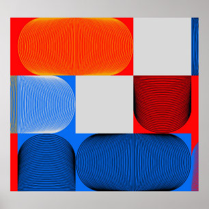 Geometrischer Übergang: abstraktes Vintages Muster Poster