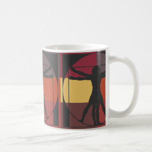 Geometrischer Vitruvian Mann Kaffeetasse