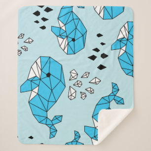 Geometrischer Wal: Niedliches nahtloses Muster Sherpadecke