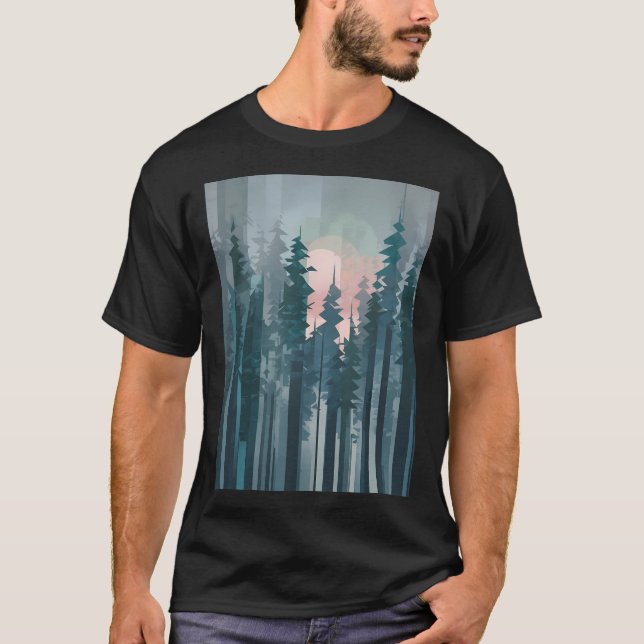 Geometrischer Wald T-Shirt (Vorderseite)