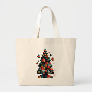 Geometrischer Weihnachtsbaum Jumbo Stoffbeutel