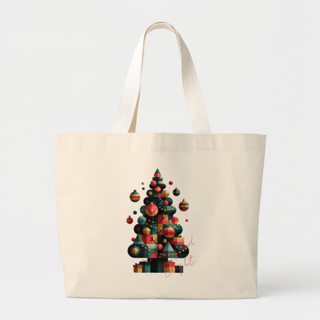 Geometrischer Weihnachtsbaum Jumbo Stoffbeutel (Vorne)