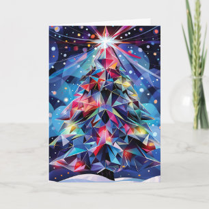 Geometrischer Weihnachtsbaum Karte