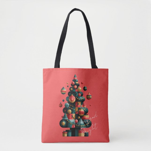 Geometrischer Weihnachtsbaum  Tasche (Vorderseite)
