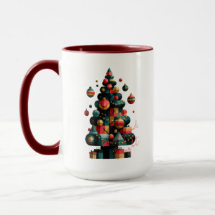 Geometrischer Weihnachtsbaum Tasse