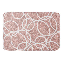 Geometrischer weißer Kreis Blush Pink Glitzer Abst Badematte