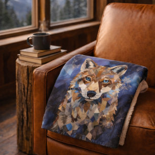 Geometrischer Wolf Berg Sherpadecke