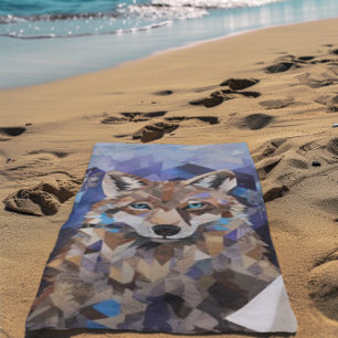 Geometrischer Wolf Berg Strandtuch
