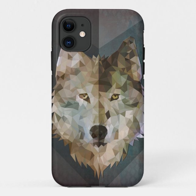 Geometrischer Wolf Iphone Fall Case-Mate iPhone Hülle (Rückseite)