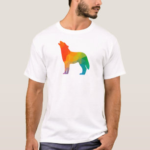 Geometrischer Wolf-T - Shirt