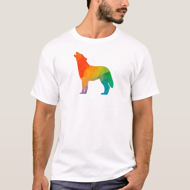 Geometrischer Wolf-T - Shirt (Vorderseite)