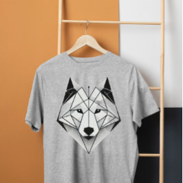 geometrischer Wolf T-Shirt
