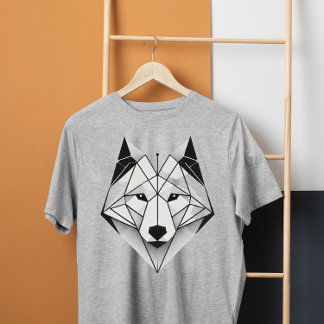 geometrischer Wolf T-Shirt