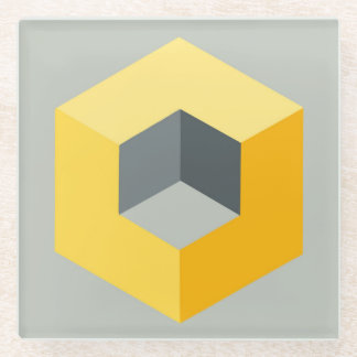 "Geometrischer Würfel Design Glasuntersetzer