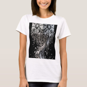 Geometrischer Würfel Schmelz Chrom T-Shirt