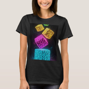 Geometrischer Würfel Super 3D Neon T-Shirt
