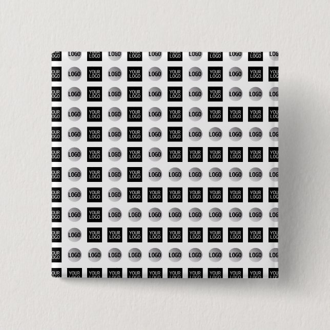 Geometrisches 2 Logo Muster Design Button (Vorderseite)