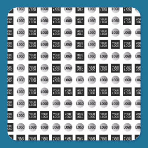 Geometrisches 2 Logo Muster Design Quadratischer Aufkleber