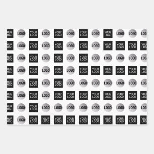Geometrisches 2-Logo-Musterdesign Geschenkpapier Set