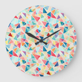 Geometrisches 2K-Muster für Flip Flops Große Wanduhr