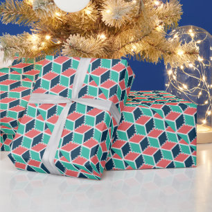 Geometrisches 3D-Kubikmuster-Papier - Modernes Geschenkpapier