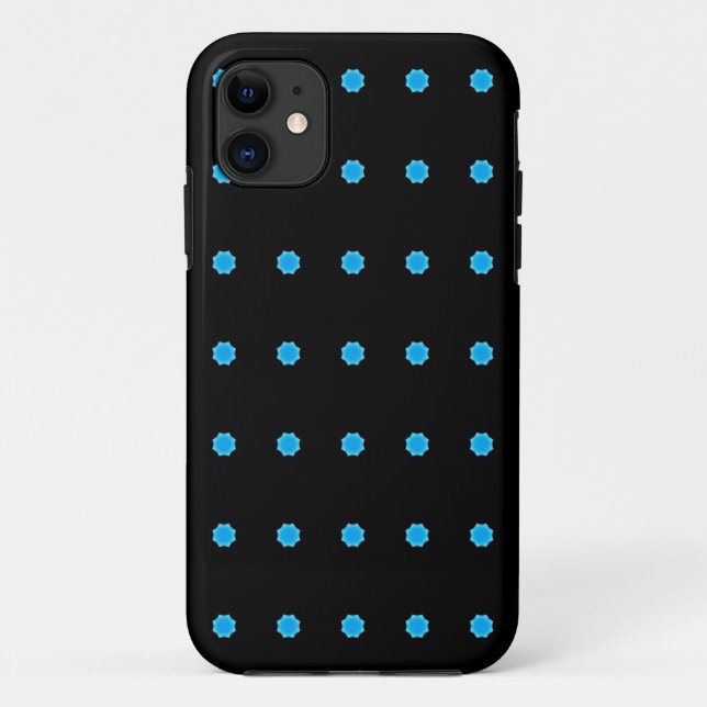 Geometrisches 8-seitige blausternförmige Muster Case-Mate iPhone Hülle (Rückseite)