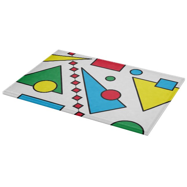 [Geometrisches Abstrakt #1] Fett Primärfarbglas  Schneidebrett (Ecke)