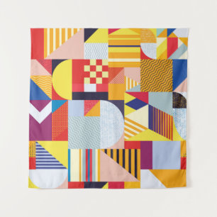 Geometrisches Abstrakt dekoratives Vintages Muster Wandteppich