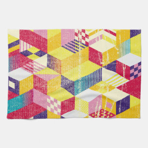 Geometrisches, abstrakt nahtloses Vintages Design. Geschirrtuch