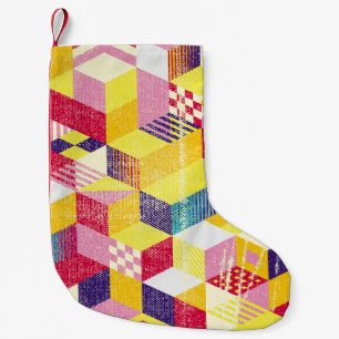 Geometrisches, abstrakt nahtloses Vintages Design. Kleiner Weihnachtsstrumpf