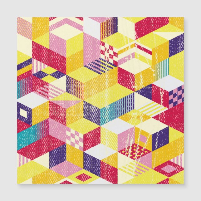 Geometrisches, abstrakt nahtloses Vintages Design. Magnetkarte (Vorderseite)