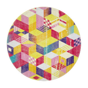 Geometrisches, abstrakt nahtloses Vintages Design. Schneidebrett