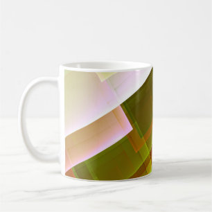 Geometrisches abstrakt orangefarbenes Muster Kaffeetasse