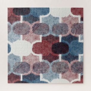 Geometrisches Abstrakt Red Blue Muster