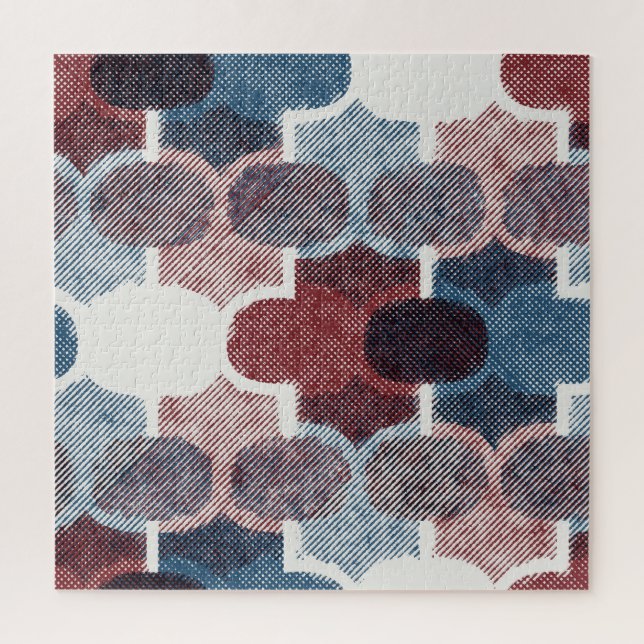 Geometrisches Abstrakt Red Blue Muster (Vertikal)