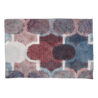 Geometrisches Abstrakt Red Blue Muster Kissenbezug