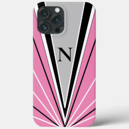 Geometrisches Abstrakt rosa Schwarz-weißes Monogra Case-Mate iPhone Hülle