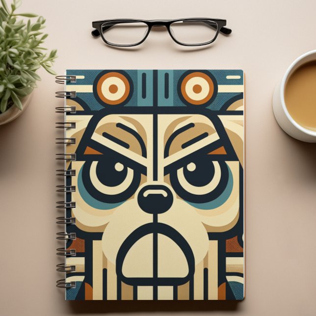 Geometrisches Abstrakte Dog-Face-Notebook Notizblock (Von Creator hochgeladen)