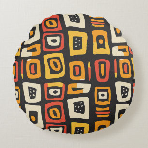 Geometrisches Abstraktes afrikanisches Muster Rundes Kissen
