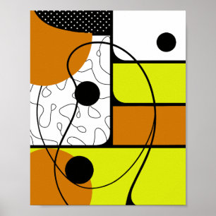 Geometrisches abstraktes Design mit fetten Formen Poster