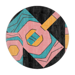Geometrisches abstraktes Design Türkis, Gold, Rosa Schneidebrett