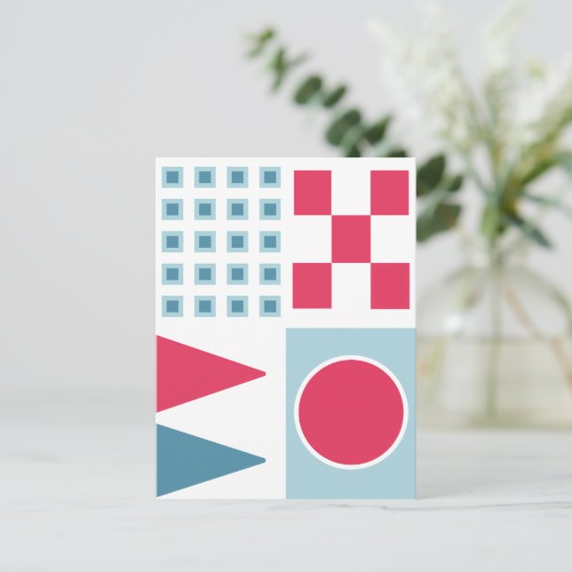 Geometrisches Abstraktes Fliesendesign Postkarte (Stehend Vorderseite)