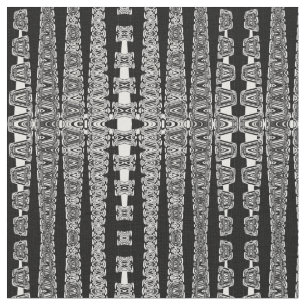 geometrisches abstraktes Fraktal in Schwarzweiß Stoff