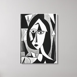 Geometrisches Abstraktes Frauenportrait Leinwanddruck